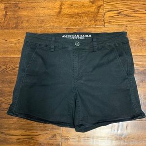AMERICAN EAGLE Black Super Stretch Midi Shorts